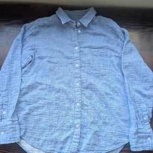 J.Crew Garçon Classic Fit Cotton-Linen Shirt – Light Blue Chambray (Size 8)